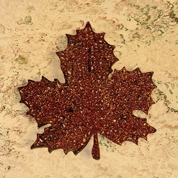 Decorative sign, wreath hanger and 7 bendable glitter leaves - Picture 4 of 9